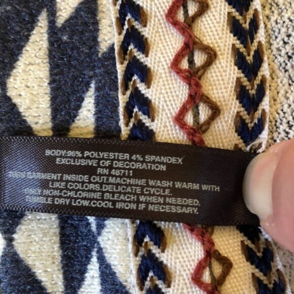 Massini XL Aztec Print Kimono Cardigan Shawl Fringe One Size Fits Most - Picture 5 of 9